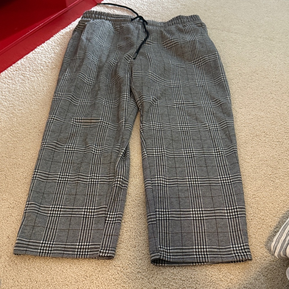 a new day Black & Gray Plaid Drawstring Chinos